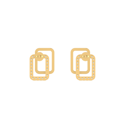 Bonded Aura Studs Gold Plated Lab Grown Diamond Earrings
