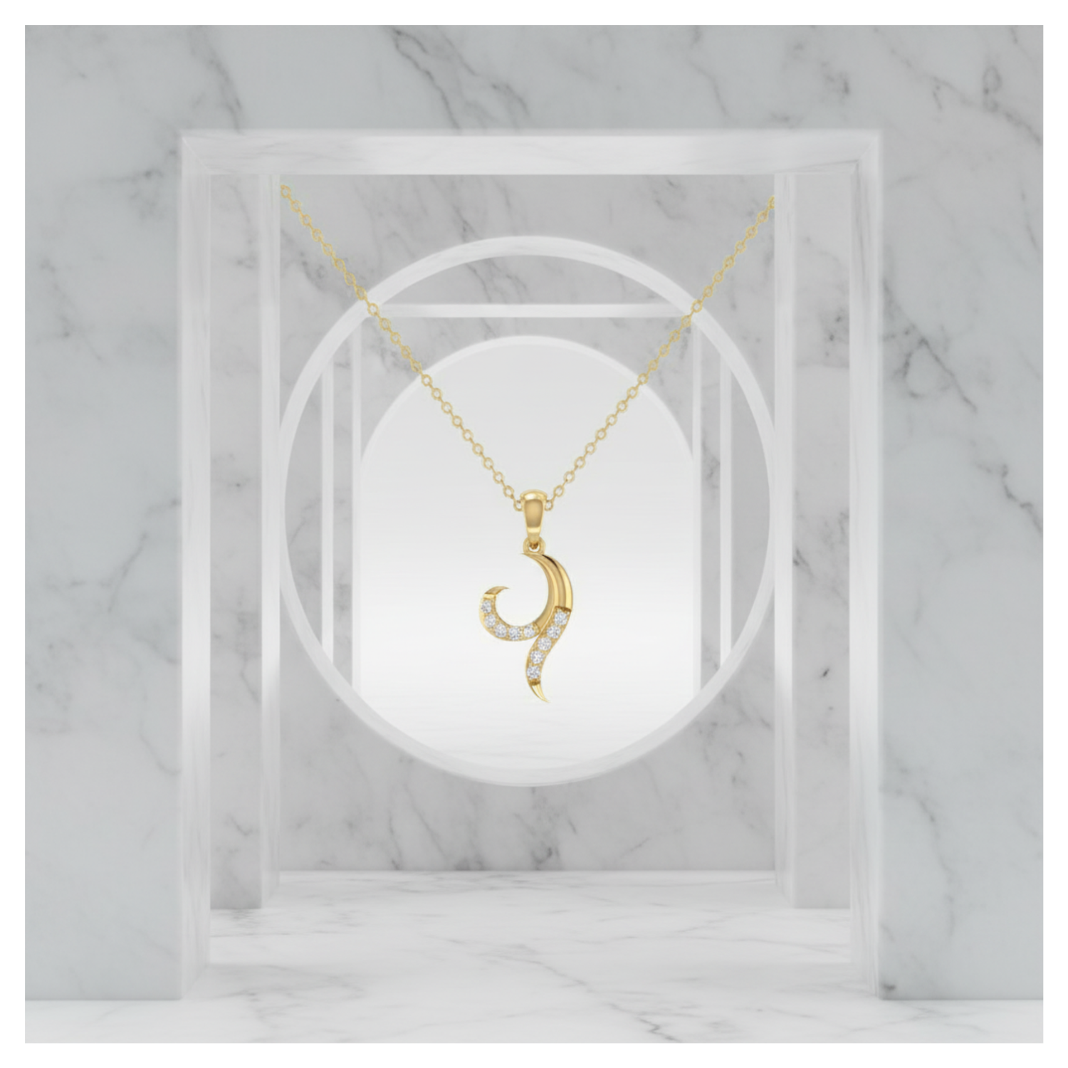 Surge-Helix Gold Plated Lab Grown Diamond Pendant