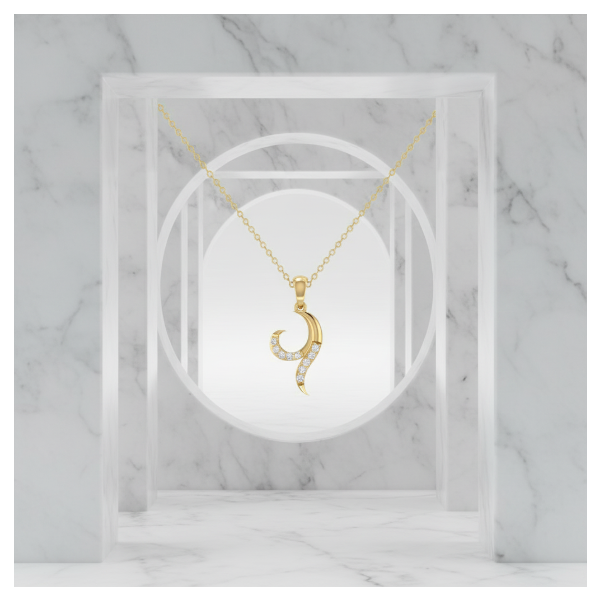 Surge-Helix Gold Plated Lab Grown Diamond Pendant