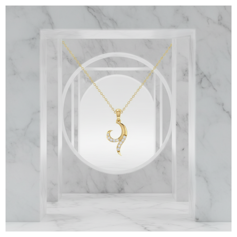 Surge-Helix Gold Plated Lab Grown Diamond Pendant