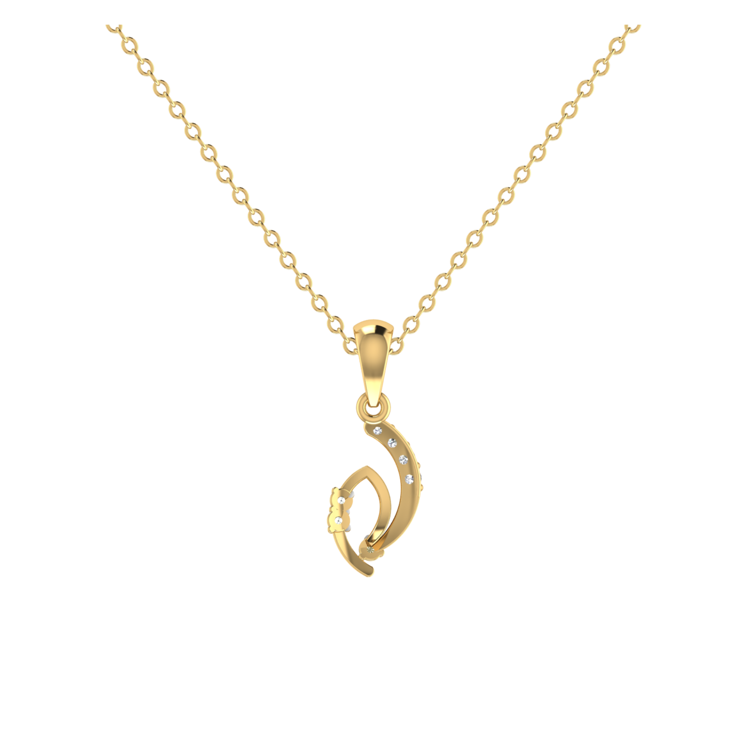Cascading Echo Gold Plated Lab Grown Diamond Pendant