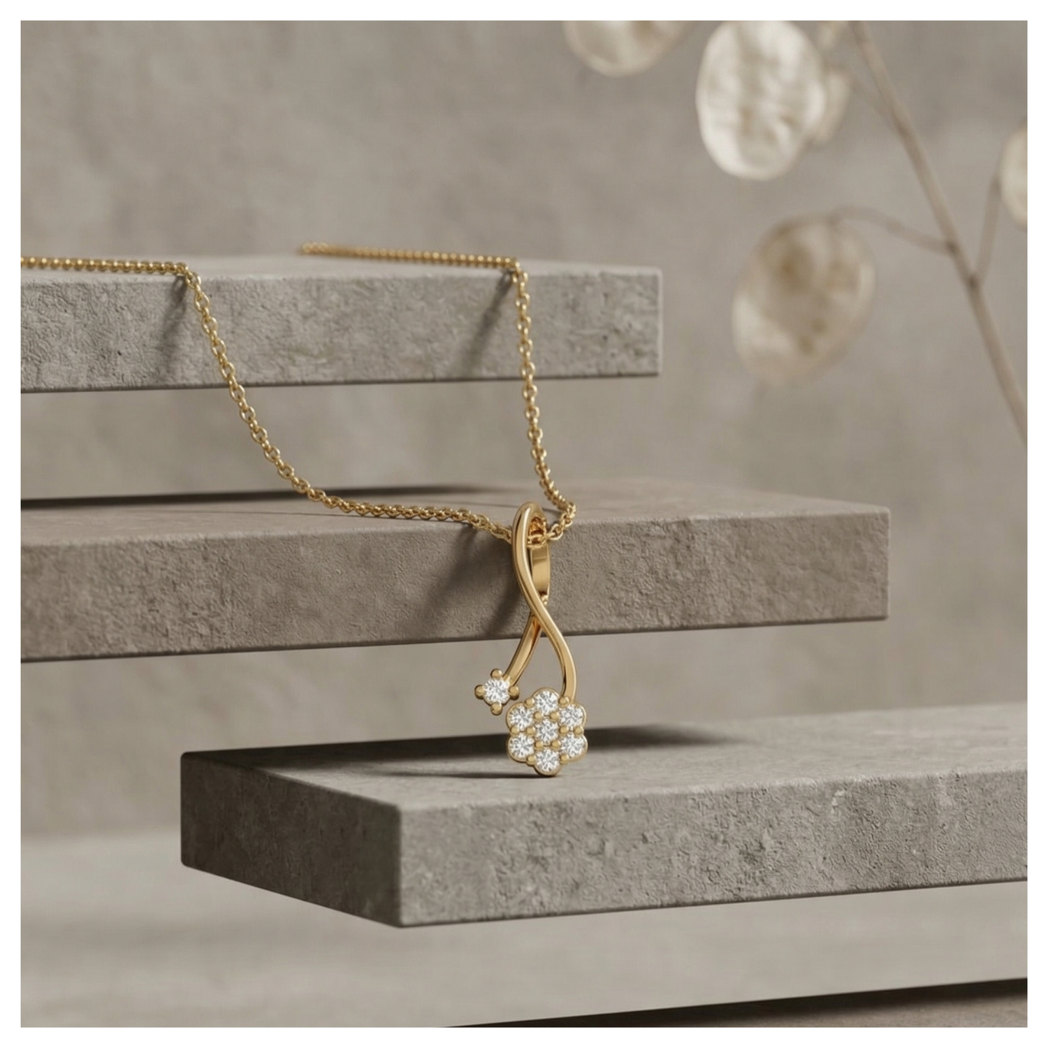 Zenith Flare Gold Plated Lab Grown Diamond Pendant