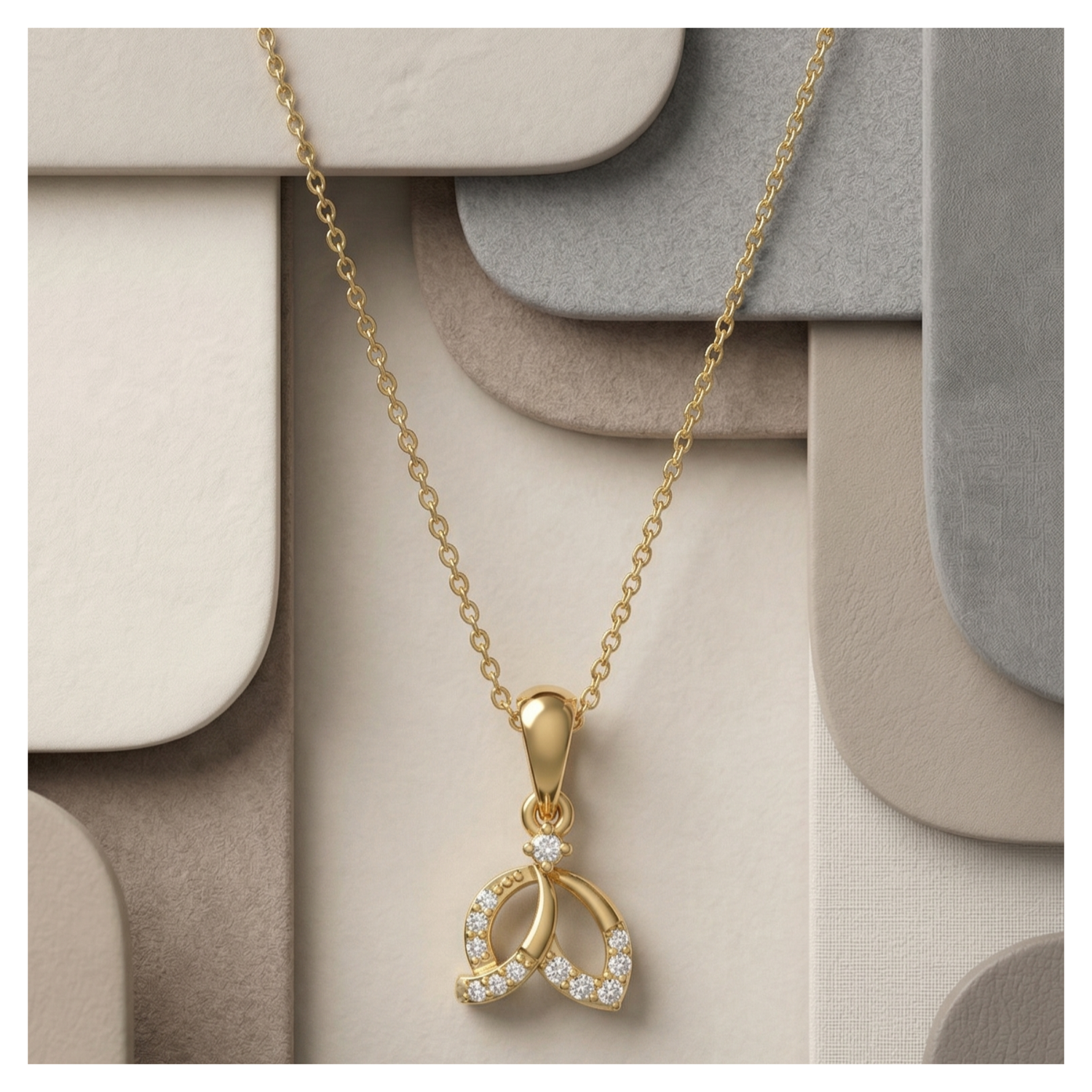 Soulmate Swirl Gold Plated Lab Grown Diamond Pendant