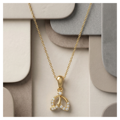 Soulmate Swirl Gold Plated Lab Grown Diamond Pendant