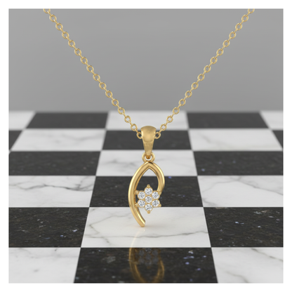Orchid Swirl Gold Plated Lab Grown Diamond Pendant