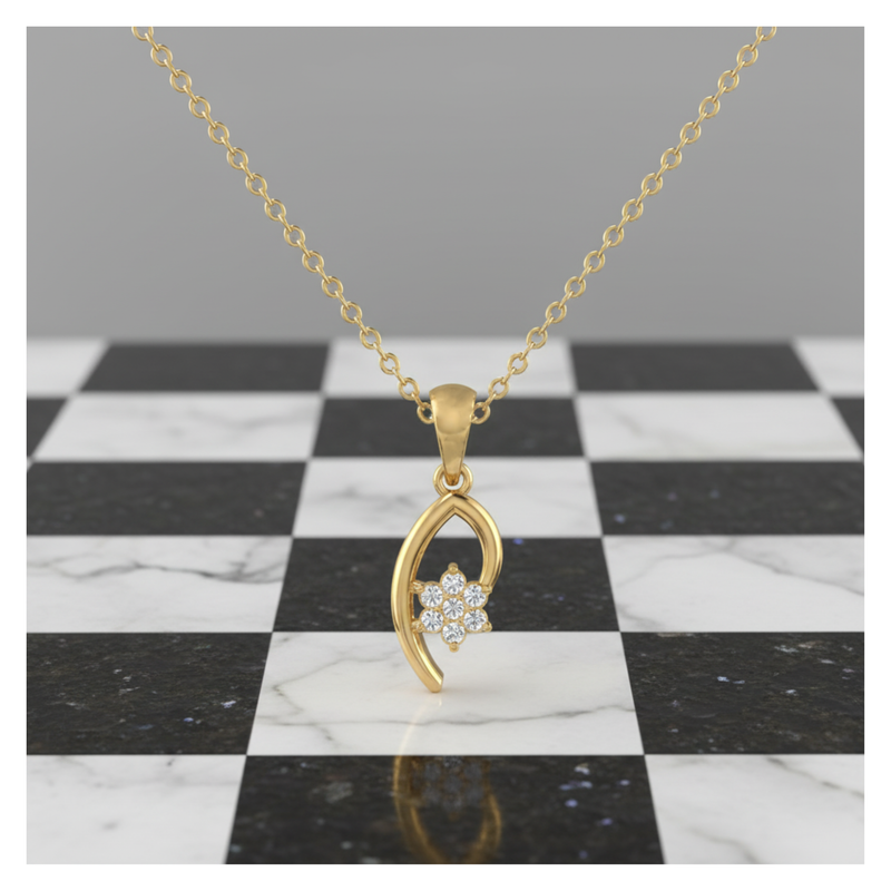 Orchid Swirl Gold Plated Lab Grown Diamond Pendant