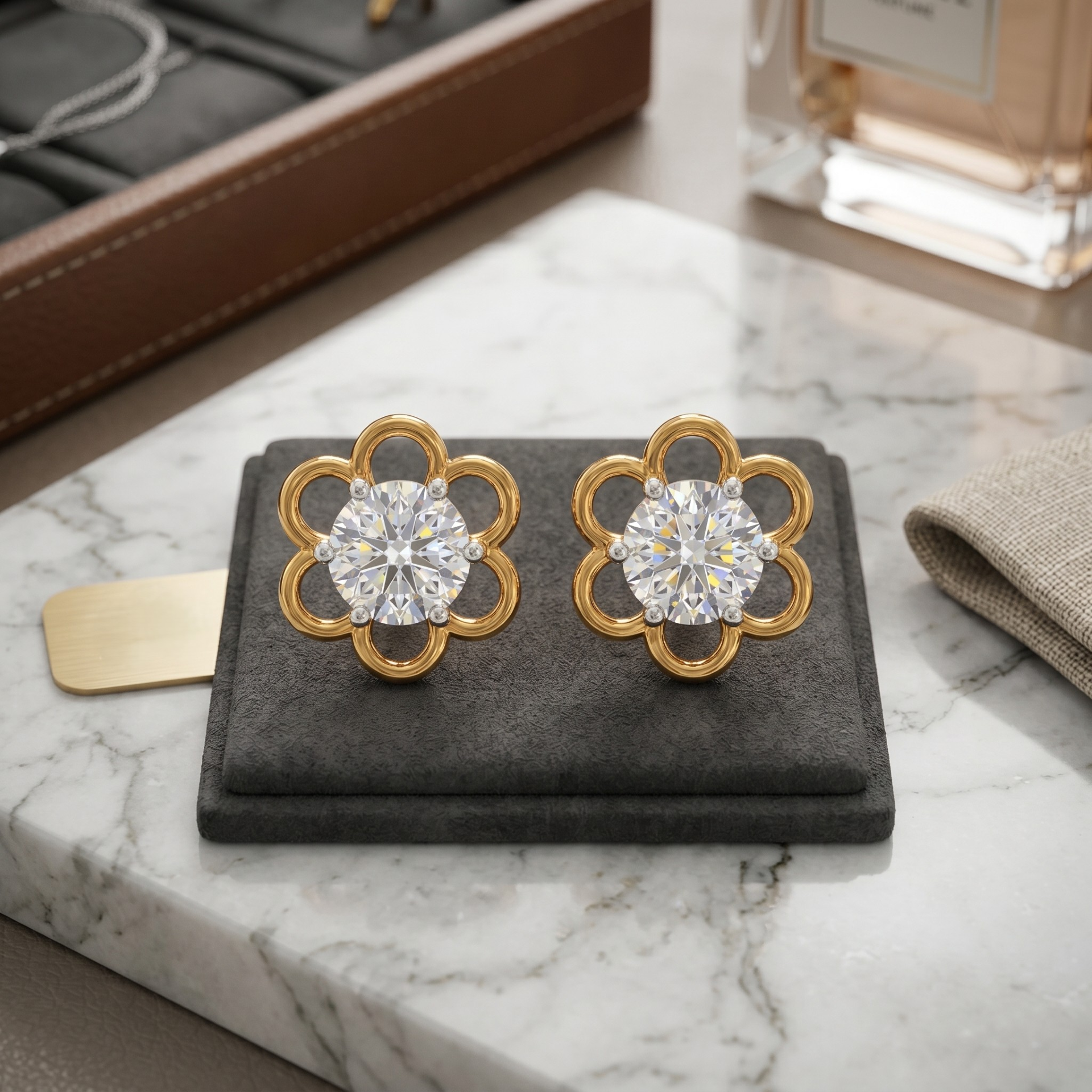 Blissful Blossom Lab Grown Diamond Earrings
