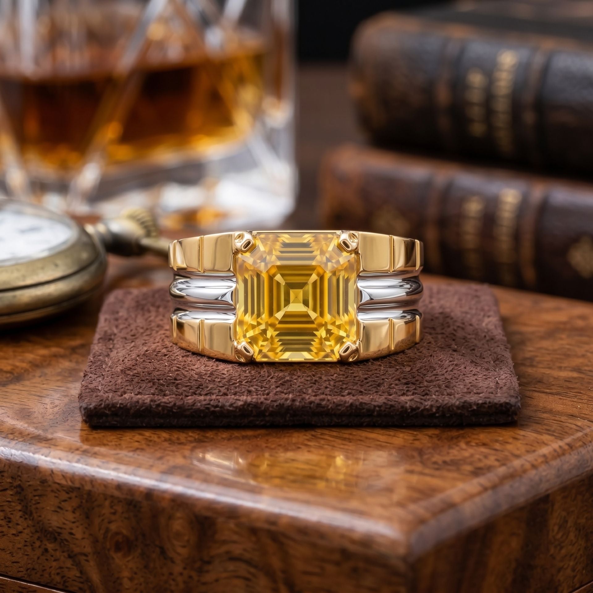 Amber Fortress Lab Grown Gemstone Ring