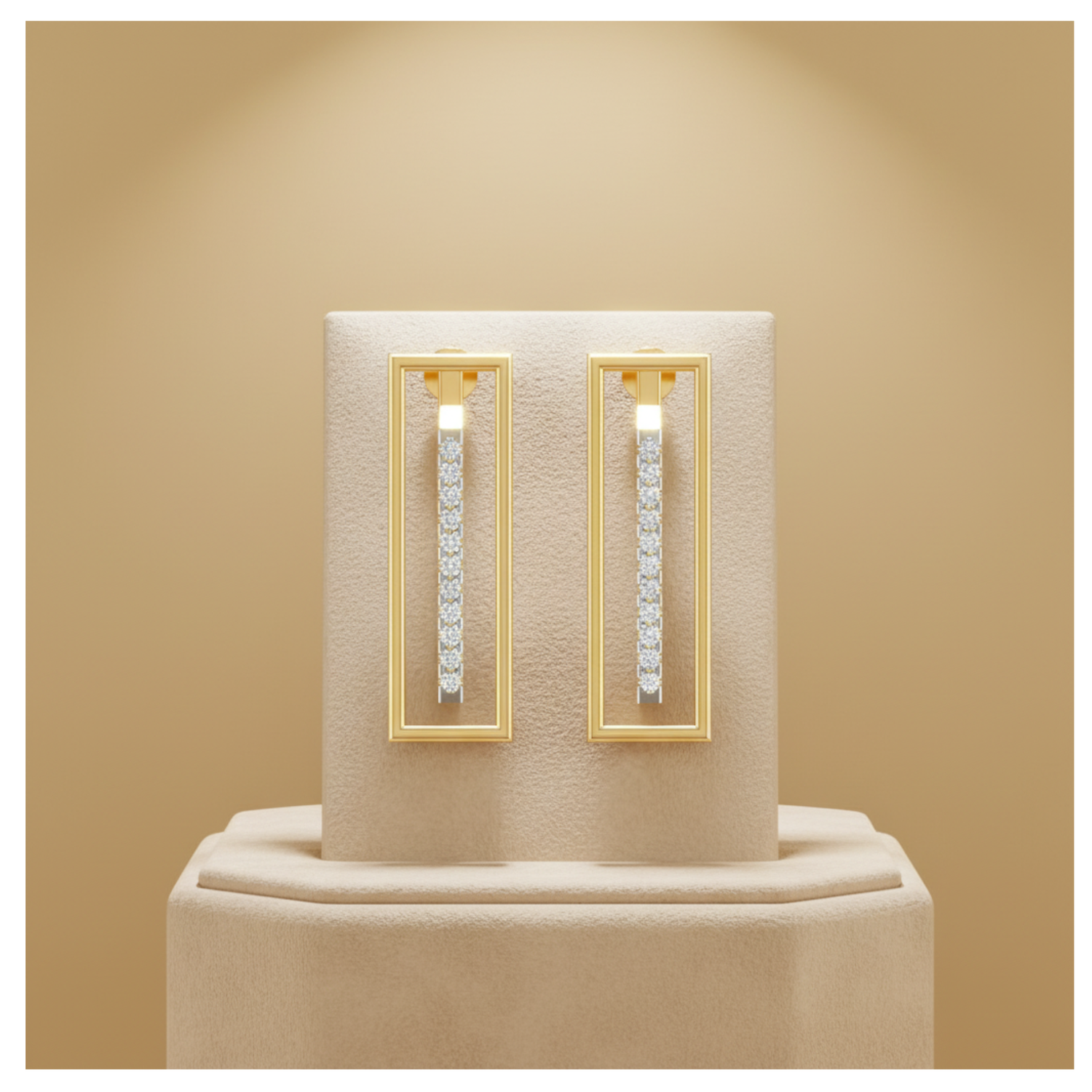 Structural Void Gold Plated Lab Grown Diamond Earrings
