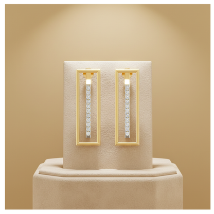 Structural Void Gold Plated Lab Grown Diamond Earrings
