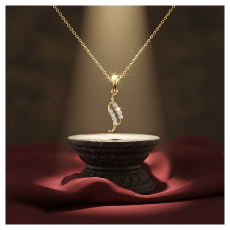 Zephyr Breeze Gold Plated Lab Grown Diamond Pendant