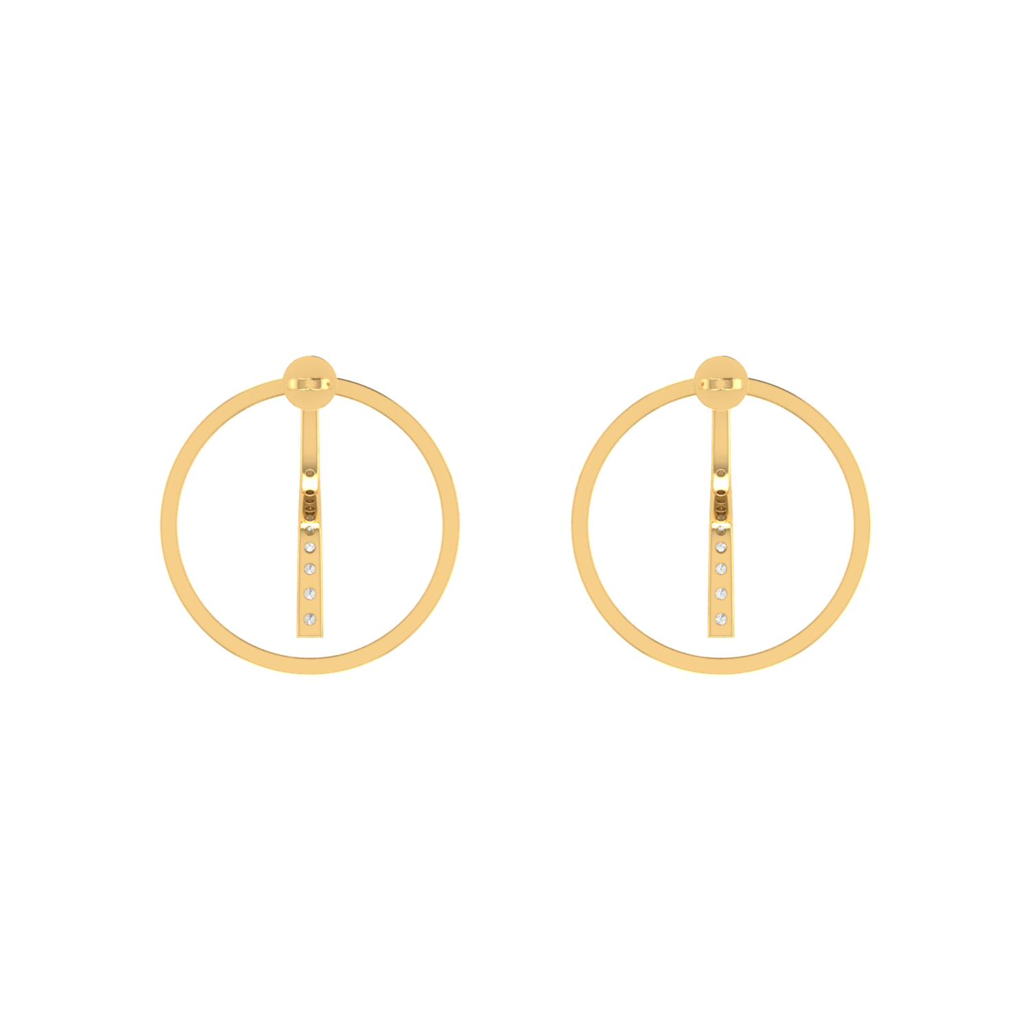 Solar Plumb Gold Plated Lab Grown Diamond Earrings