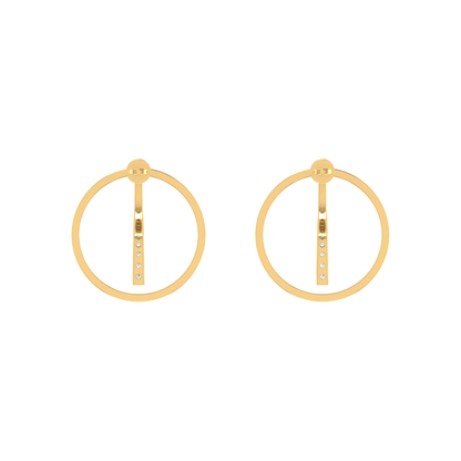 Solar Plumb Gold Plated Lab Grown Diamond Earrings