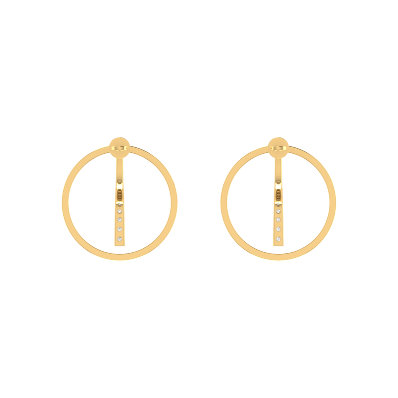 Solar Plumb Gold Plated Lab Grown Diamond Earrings