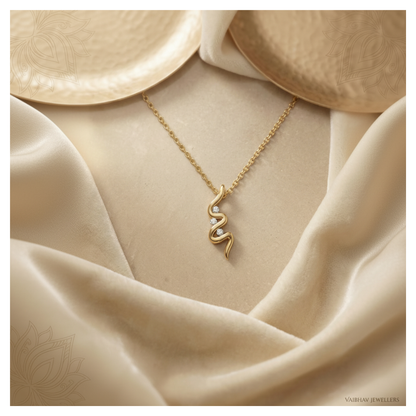 Zig-Zag Drop Gold Plated Lab Grown Diamond Pendant