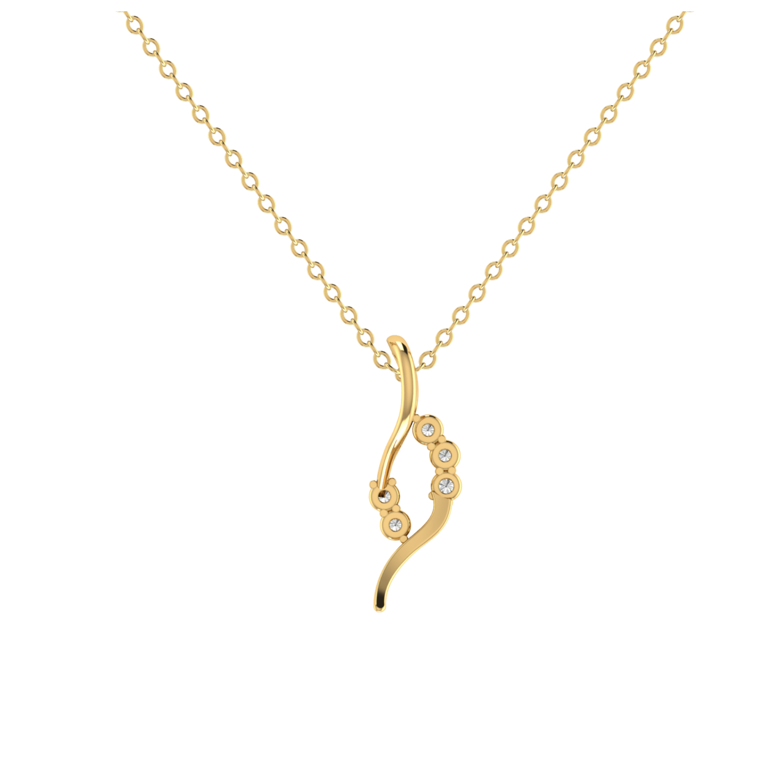 Modernist Helix Gold Plated Lab Grown Diamond Pendant