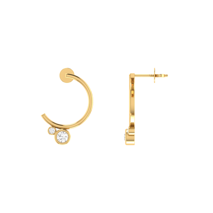 Lunar Orbiters Gold Plated Lab Grown Diamond Earrings