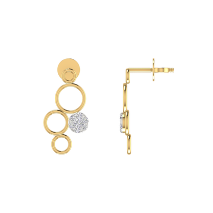 Echoing Circle Gold Plated Lab Grown Diamond Earrings