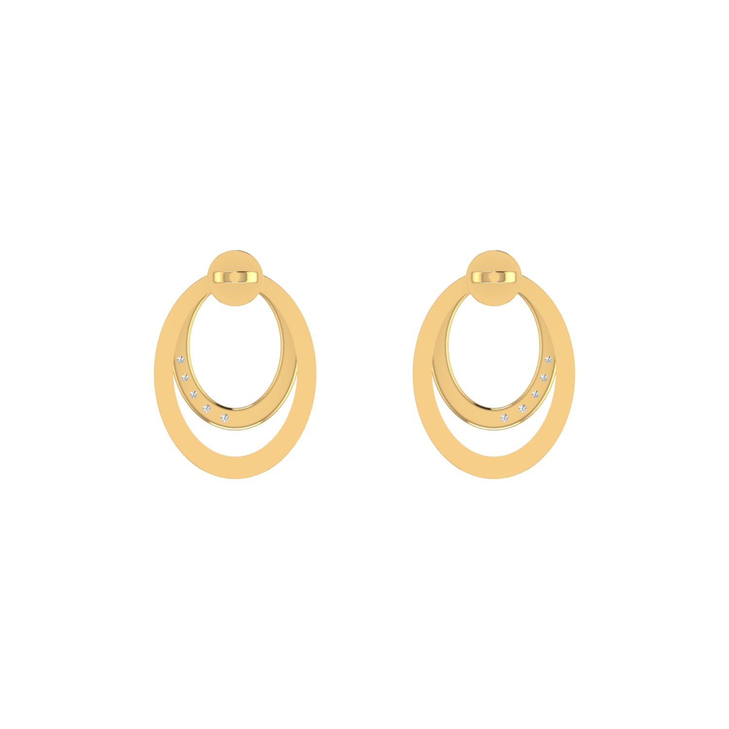 Nested Verve Gold Plated Lab Grown Diamond Earrings