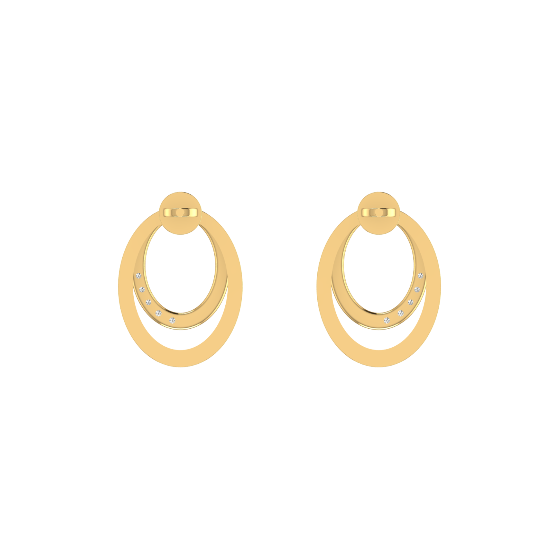 Nested Verve Gold Plated Lab Grown Diamond Earrings