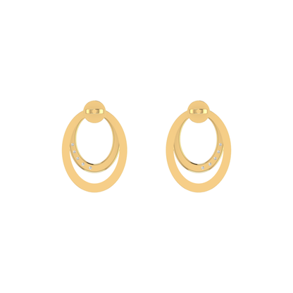 Nested Verve Gold Plated Lab Grown Diamond Earrings