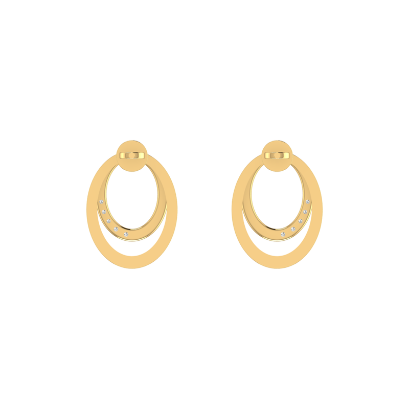 Nested Verve Gold Plated Lab Grown Diamond Earrings