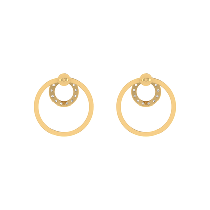 Concentric Halo Gold Plated Lab Grown Diamond Earrings