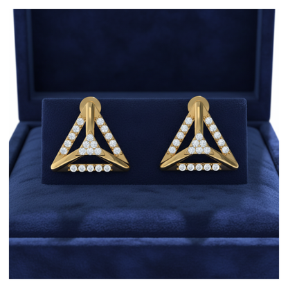 Equilibrium Hex Gold Plated Lab Grown Diamond Earrings