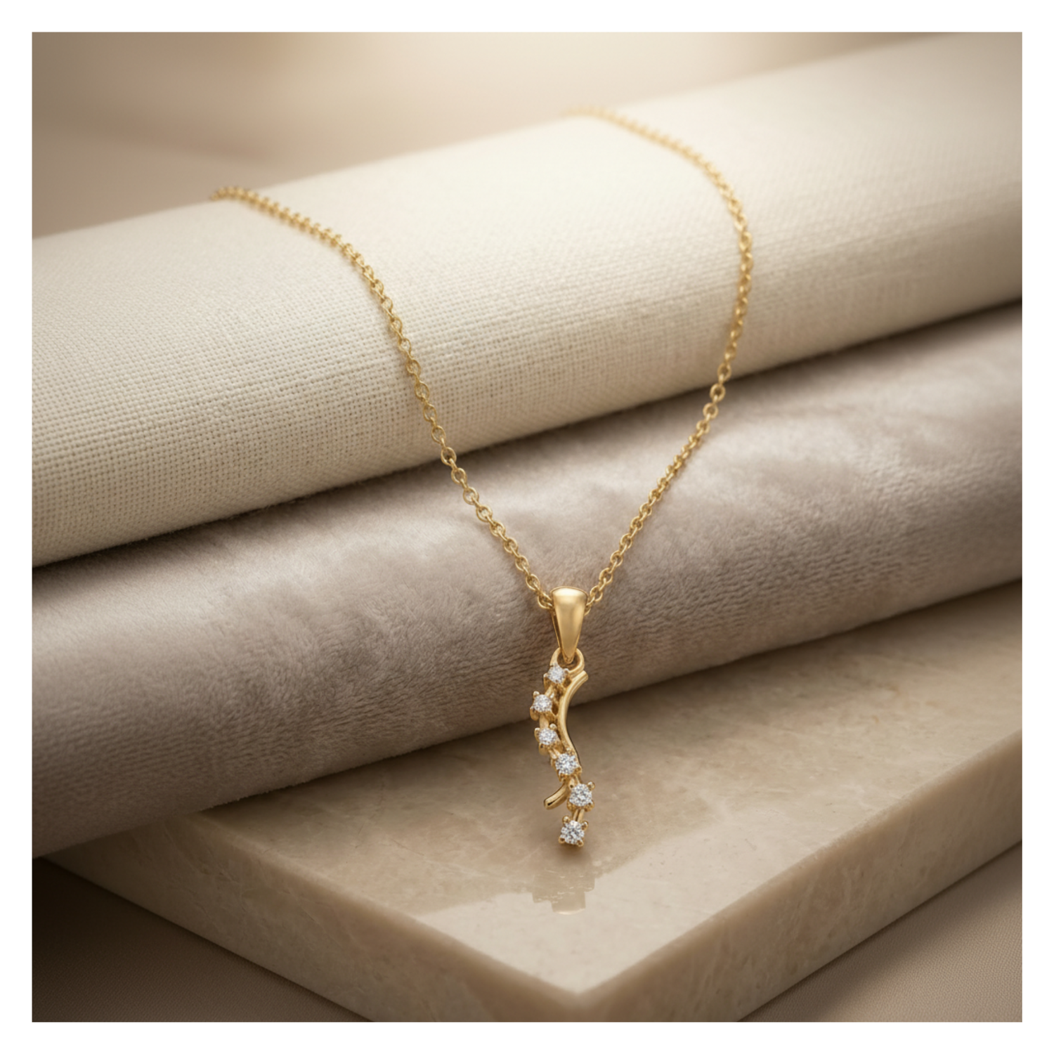 Dew Vine Gold Plated Lab Grown Diamond Pendant