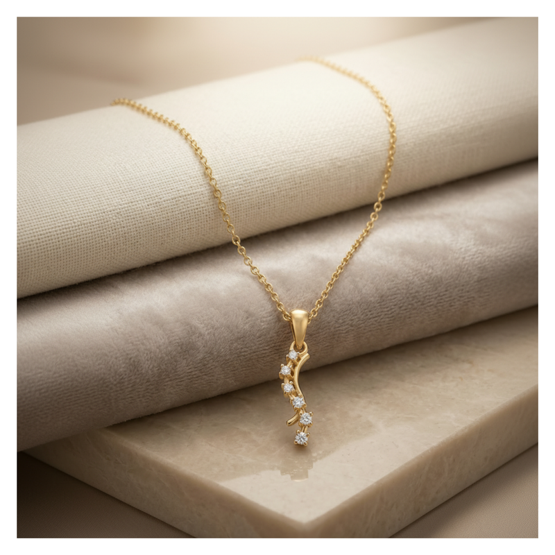 Dew Vine Gold Plated Lab Grown Diamond Pendant