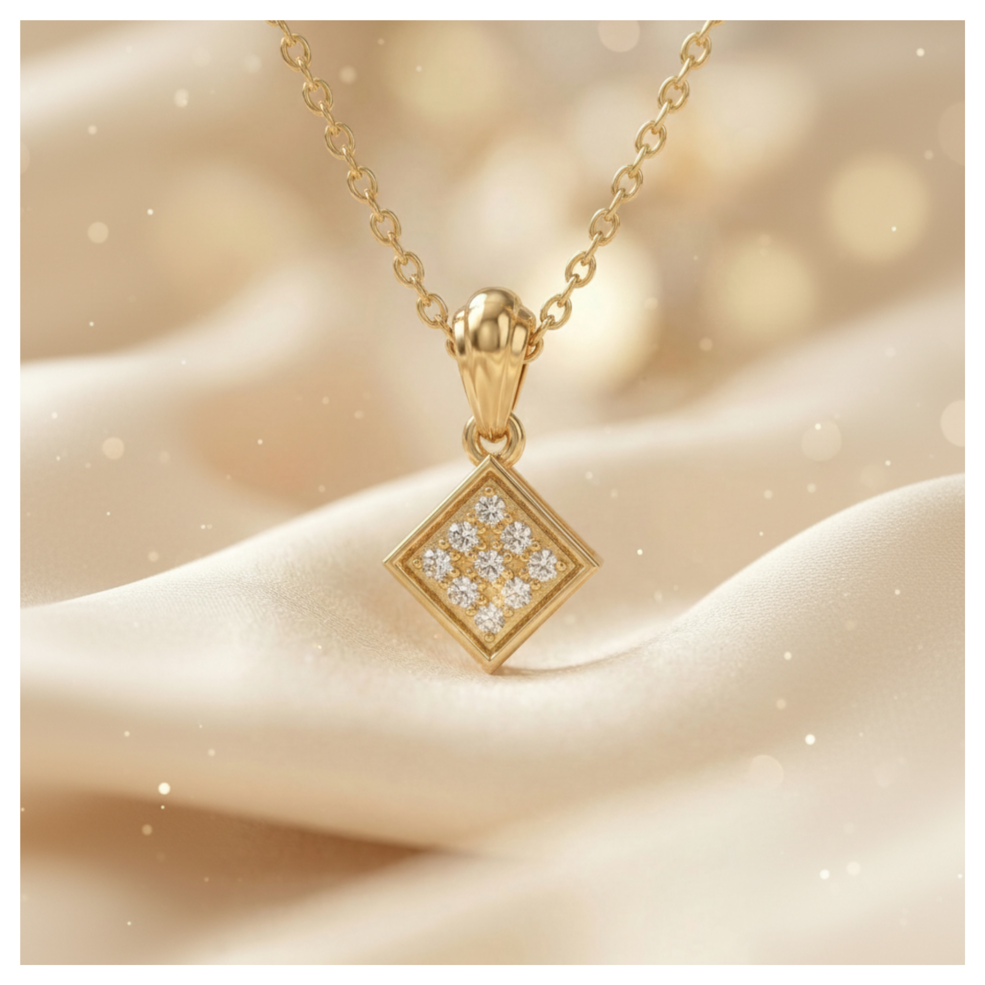 Equilibrium Drop Gold Plated Lab Grown Diamond Pendant