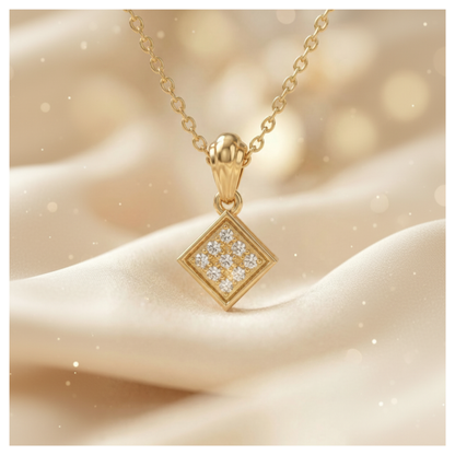Equilibrium Drop Gold Plated Lab Grown Diamond Pendant