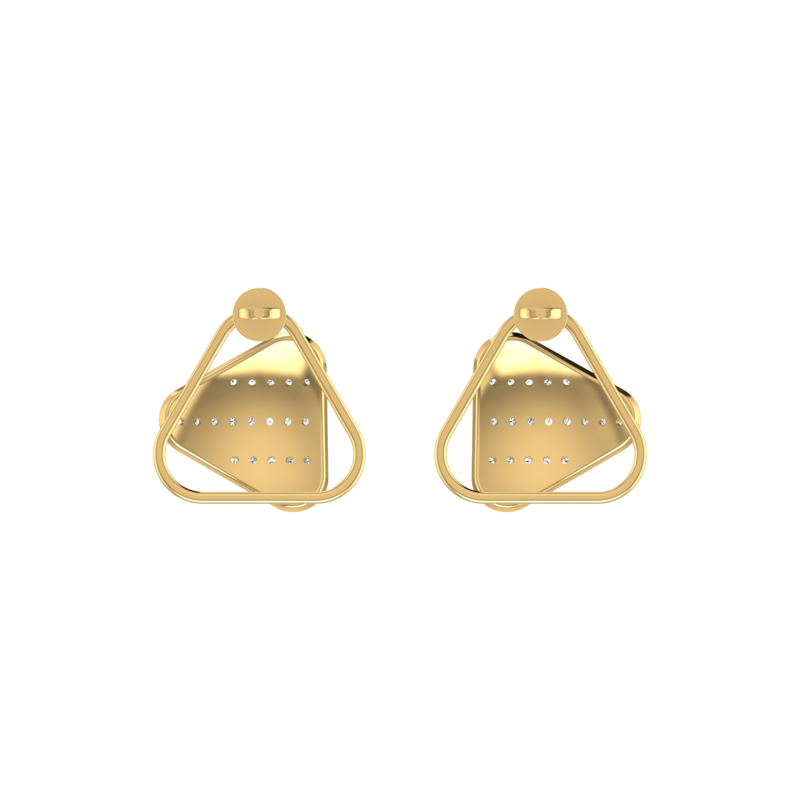 Parallel Gable Gold Plated Lab Grown Diamond Earrings