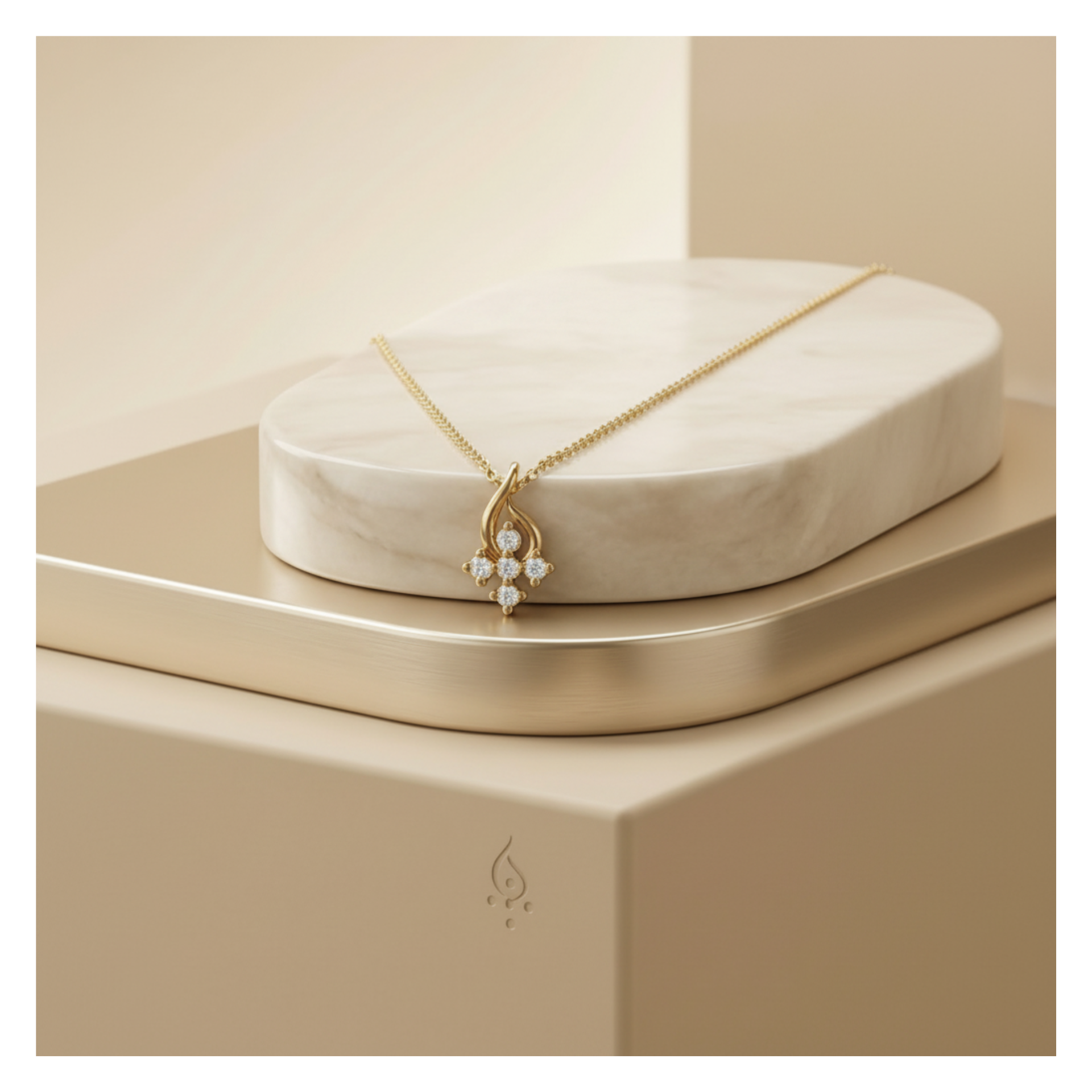 Helix Cross Gold Plated Lab Grown Diamond Pendant