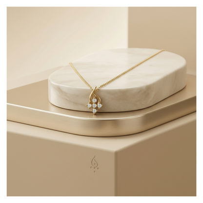 Helix Cross Gold Plated Lab Grown Diamond Pendant