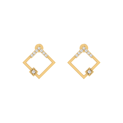 Lumina Grid Gold Plated Lab Grown Diamond Earrings