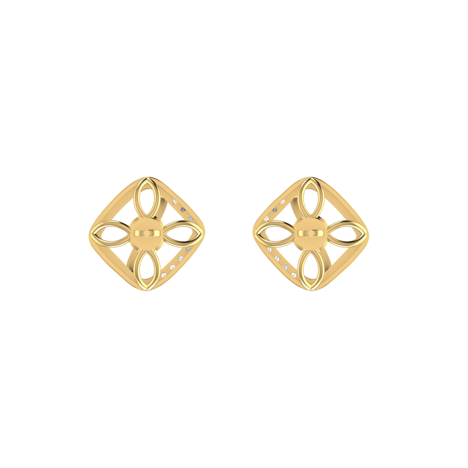 Lumina Galaxy Studs Gold Plated Lab Grown Diamond Earrings