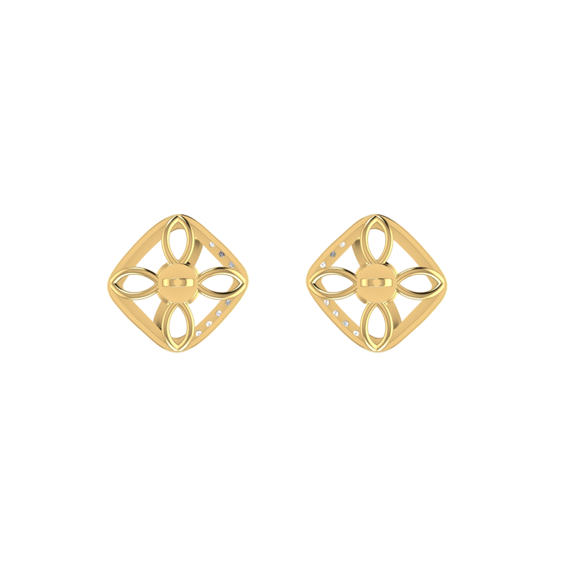 Lumina Galaxy Studs Gold Plated Lab Grown Diamond Earrings