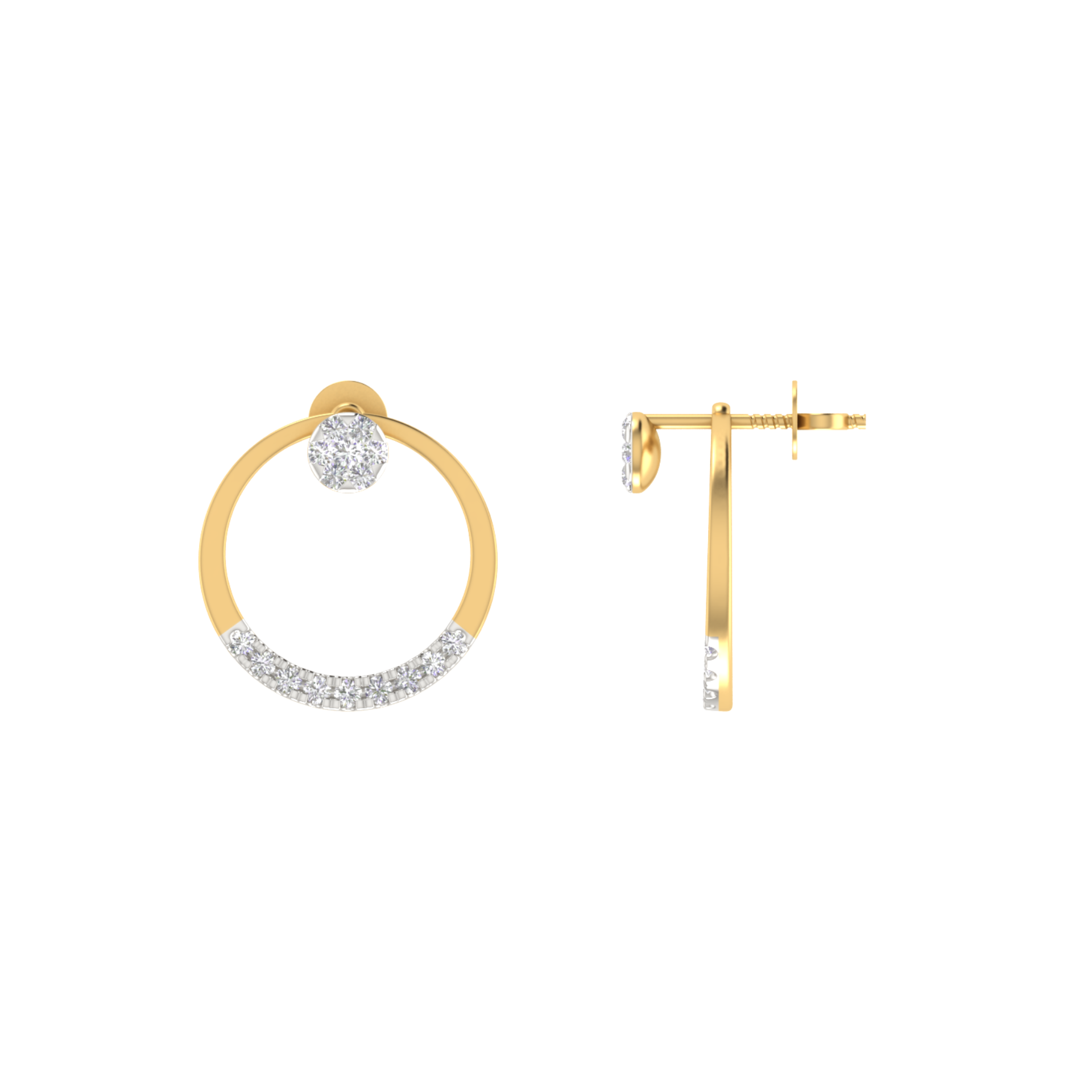 Lumina Crest Gold Plated Lab Grown Diamond Earrings