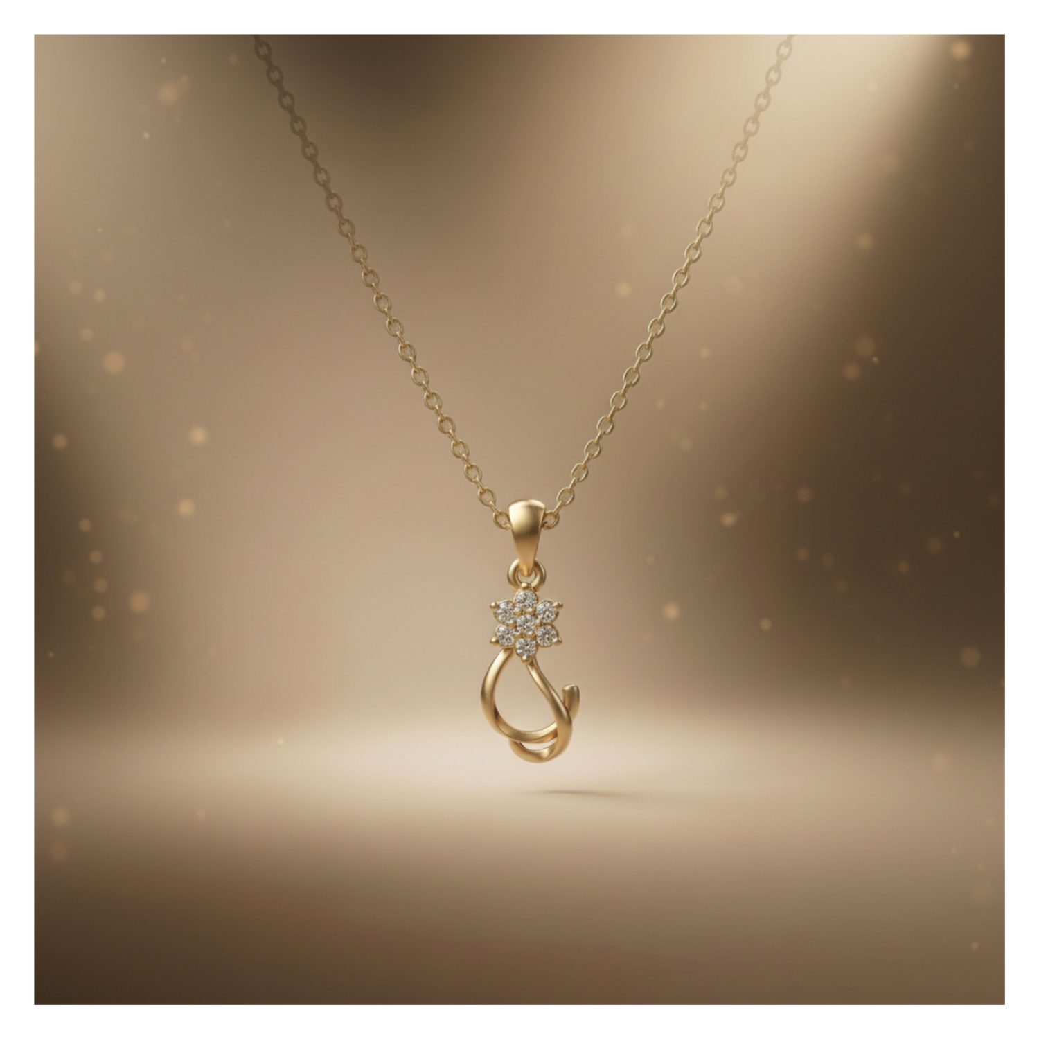 Spiral Flare Gold Plated Lab Grown Diamond Pendant