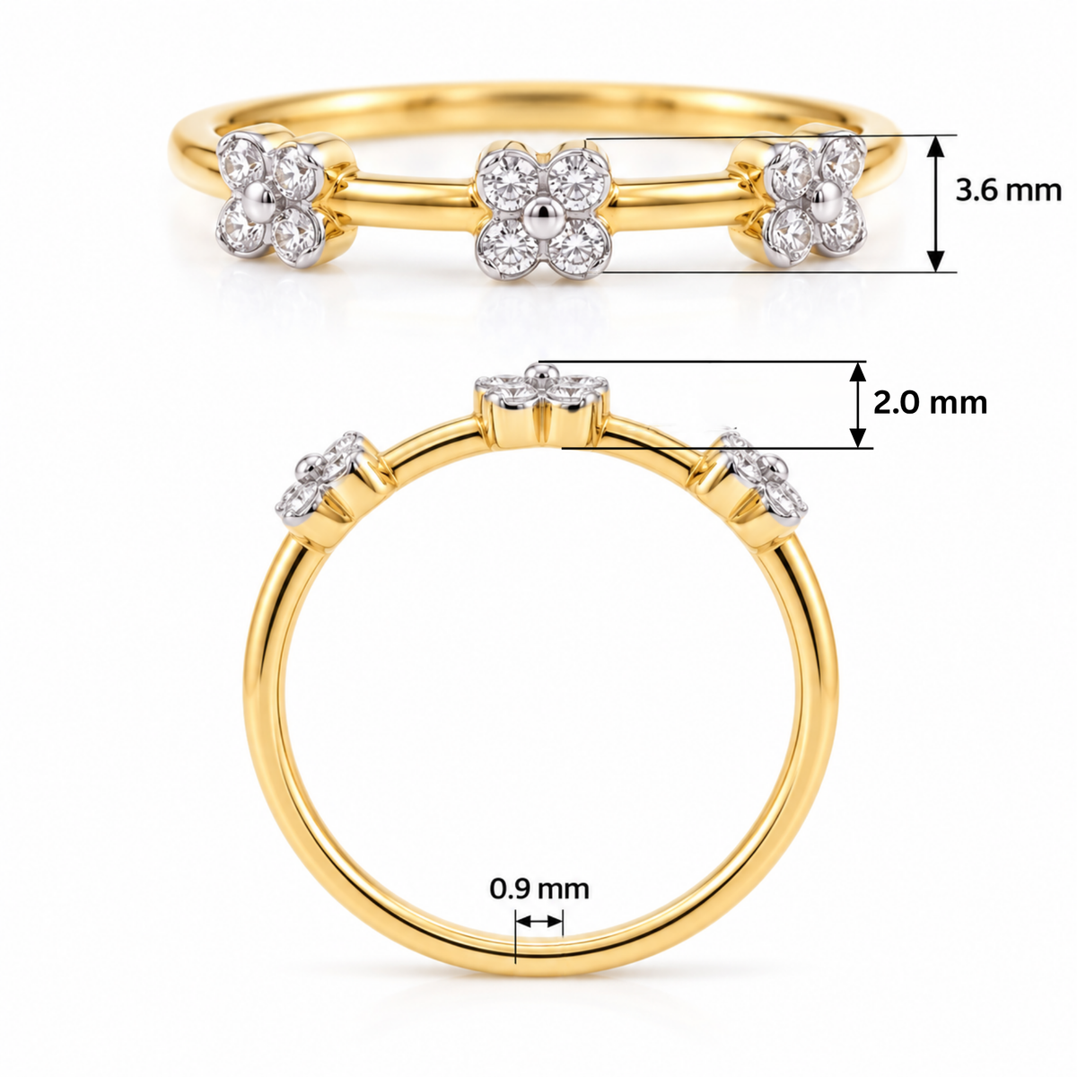 Nivelle Floral Trio Lab Grown Diamond Ring