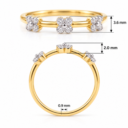 Nivelle Floral Trio Lab Grown Diamond Ring