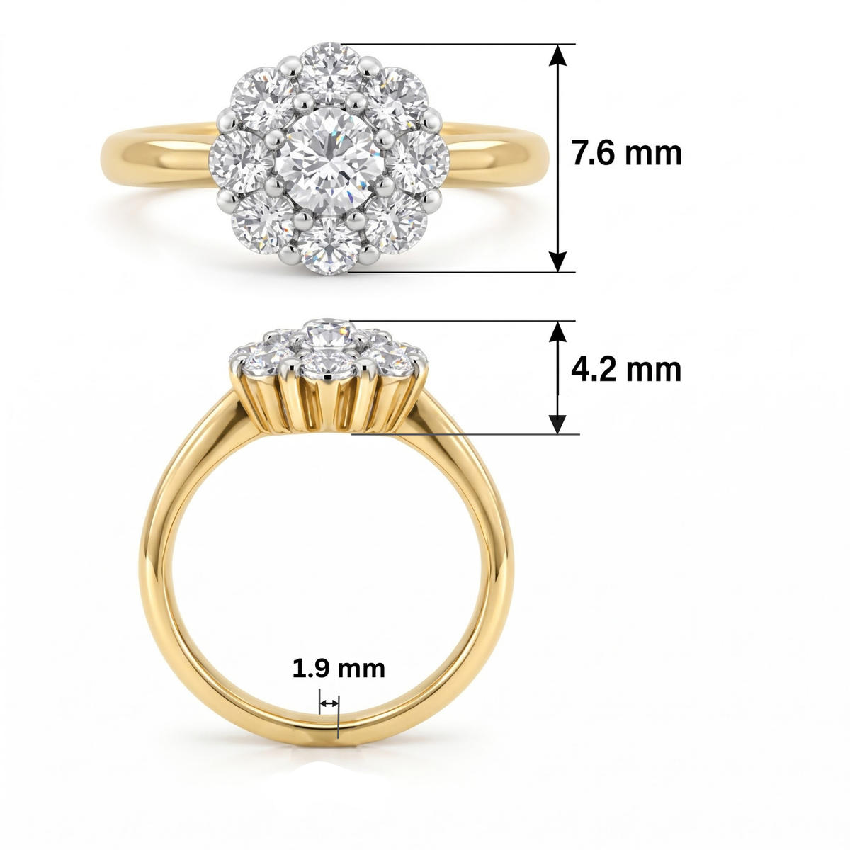 Veyra Floral Lab Grown Diamond Ring