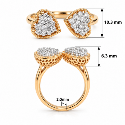 Nivara Amour Duo  Lab Grown Diamond Ring
