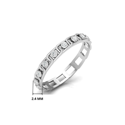 Bonded Bezel Platinum Plated Lab Grown Diamond Ring
