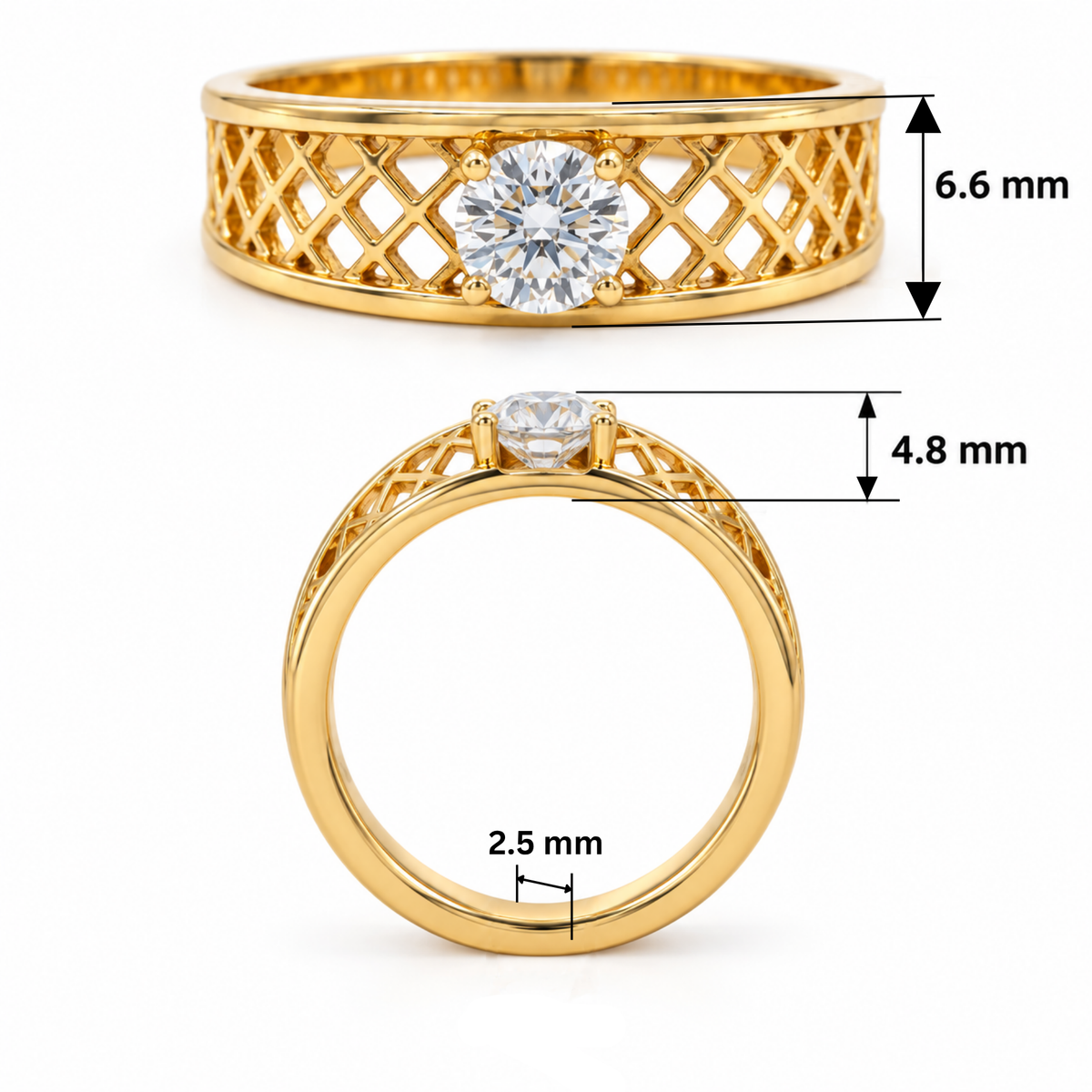 Aurevon Grid Lab Grown Diamond Ring