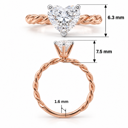 Nivara Heart Lab Grown Diamond Ring