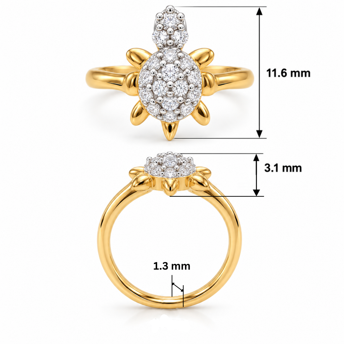 Calista Turtle Lab Grown Diamond Ring