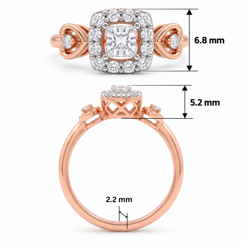 Serelle Princess Embrace Lab Grown Diamond Ring