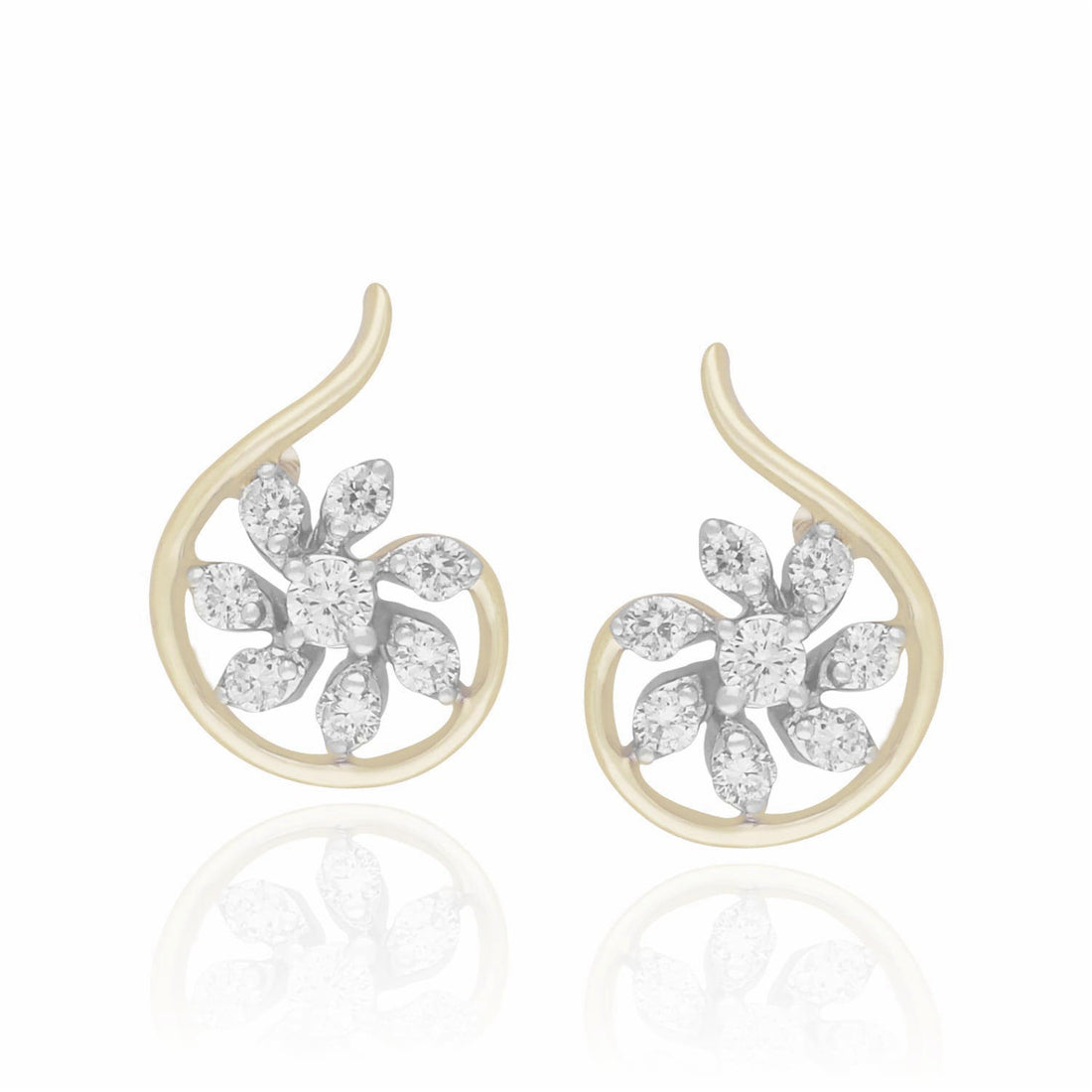Sculptural Floral Lab Grown Diamond Earrings